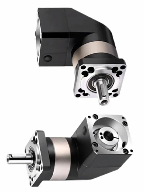 Pro Shop Grade Right Angle 90 Degree Planetary Gearbox Speed Reducer For NEMA34 Stepper Motor With 12.7Mm Input Shaft, angled view.
