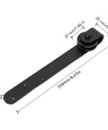 Metal pulley component from Heavy Duty Sliding Barn Door Hardware Kit Built To Last For Smooth Quiet Operation Sturdy Wooden Barn Door Track System