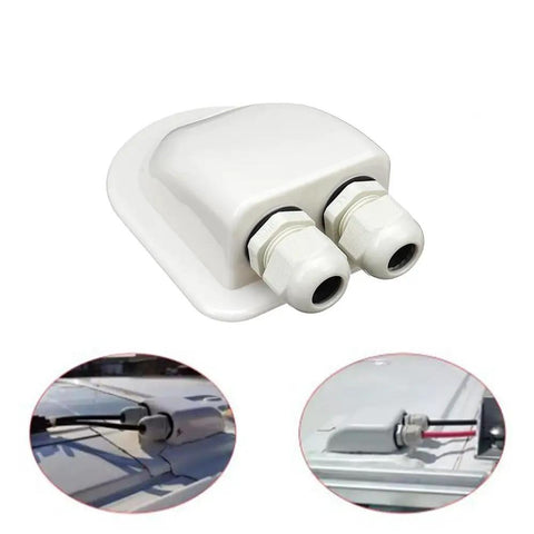 ABS Solar Double Cable Entry Gland Grommet Kit For All Cable Types From 2mm To 6mm, white ABS material with installed views