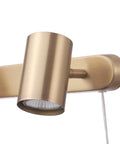 Close-up of a matte brass adjustable head from Three Light Plug-In Track Lighting in Matte Brass with adjustable heads, 15-foot cord.