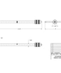 Technical drawing of Beefy T Handle Tap Wrench For Holding Taps Drills Reamers And Small Tools Quarter To Half Inch Capacity Thirteen Inch