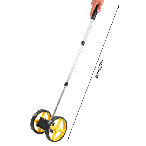 Heavy Duty Double Wheel Measuring Tool For Tire Diameter And Job Site Distance Straight Up Crafted To Glide Over Curved Or Flat Ground With A Fast Calibration Counter That Always Nails The Specs
