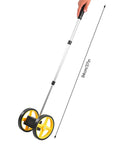 Xixian Double Wheel Measuring Tool Accurate Gear System for Distance with a 37-inch handle and yellow wheels.