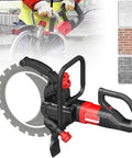Heavy Duty Brushless Electric Concrete Circular Saw With Water Pump, 3000 Rpm High Speed Wet Cut Ring Tool For Blasting Through Tile Wood And Tough Brick Surfaces, close-up view with blade.