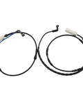 Powkos BMW brake pad wear sensor cables (front and rear) with black harnesses and white connectors.