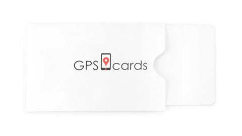 Prepaid GPS Tracking SIM Card packaging with logo, ideal for Realtime Asset Monitoring Mobile App Ready.