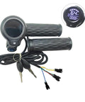 Go-To Twist Throttle Grip With LCD Display And Key Lock For Electric Bikes And Scooters, showing keys and wires