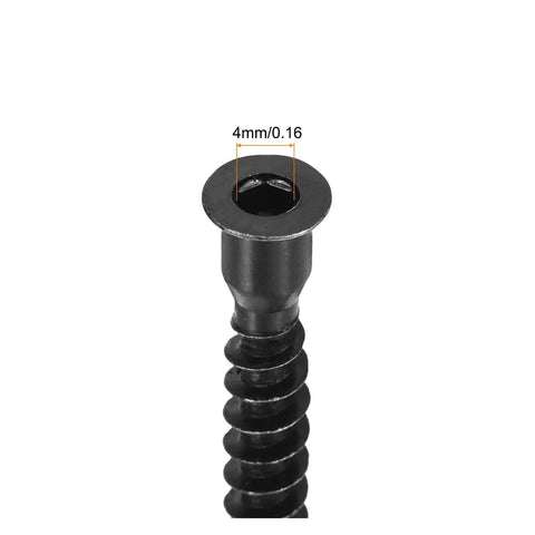 Heavy Duty Hex Socket Countersunk Head Self Tapping Screws Set Black Carbon Steel close-up showing 4mm diameter