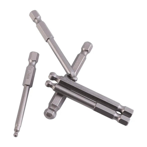 Solid S2 Alloy Steel 7-Piece Screwdriver Bits With Strong Magnetic Ball Heads Perfect For Electric Hand Drills And Professional Tool Kits In 1/4 Inch Hex Shank Design That Keeps Screws Locked Tight While You Work Hard. 65mm S2 bits, set of 7