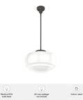 Saddle Creek 1 Light Noble Bronze Pendant With Seeded Glass Shade Dimmable Schoolhouse Ceiling Fixture shown from a side angle