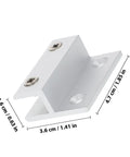 Heavy Duty Aluminum Alloy Glass Shelf Brackets Set With Beefy Carrying Capacity And Easy Install, showing measurements and silver finish.