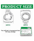 Flat Washer And Spring Lock Washer Kit M6 Size 100 Pcs Zinc Plated Carbon Steel Fasteners For Mechanical Assembly Anti Loosening And Secure Mounts Built To Last. Product size chart with flat and spring lock washers in storage box.