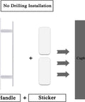 Self Stick Push Pull Helper White Hidden Cabinet Handle Made From ABS Plastic Ideal For Doors Windows Wardrobes Set Of 20 installation diagram
