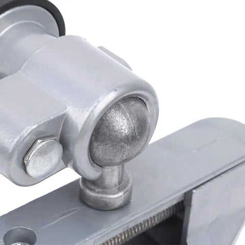 Close-up of hinge mechanism on Beefy Aluminum Electric Drill Stand For Drill Press Use, showing heavy-duty aluminum alloy construction.