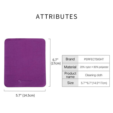 PERFECTSIGHT purple microfiber cleaning cloth, 5.7 x 6.7 in, nylon/polyester blend