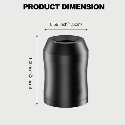 Side view of Magnetic Screw Bit Holder With Hex Shank Aluminum Alloy Magnet showing dimensions 1.00 x 0.59 inches