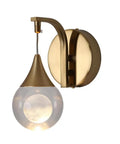 Globe Crystal Wall Sconce With On Off Switch Matte Nickel Finish Modern Wall Mount Lamp for indoor use with metallic finish