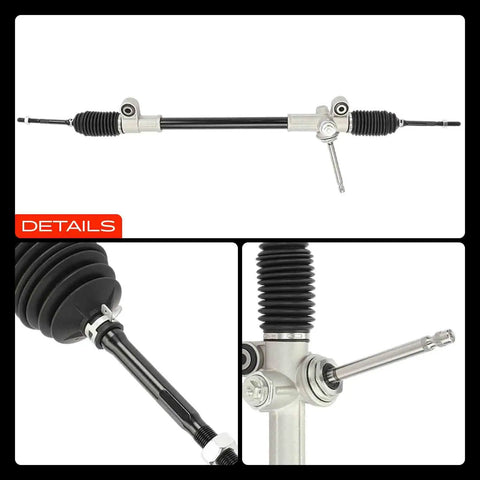 Electronic Power Steering Rack And Pinion Assembly For Chevrolet Beat Spark with black dust boots and silver input shaft.