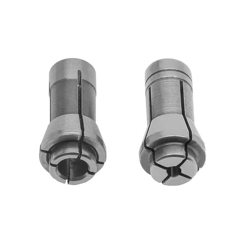 Four Pack Die Grinder Collet Set For One Quarter And One Eighth Inch Bits, Includes Two Three Millimeter Steel Collets Close-Up