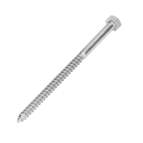 Stainless Steel Half Thread Wood Lag Bolts With Self Tapping Screws A2-70 Grade M8x140mm hex bolt for carpentry and DIY use