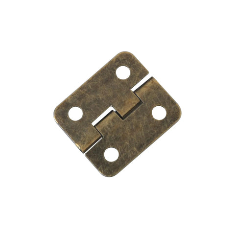 Mini Vintage Hinges Set With Screws, 20 Piece Bronze Pocket Flush Hinges For Gift Boxes, Dollhouses, Cabinets And Jewelry Boxes, 18 X 16 Mm, Easy DIY Install, Durable Metal Hinges For Small Woodworking Projects.
