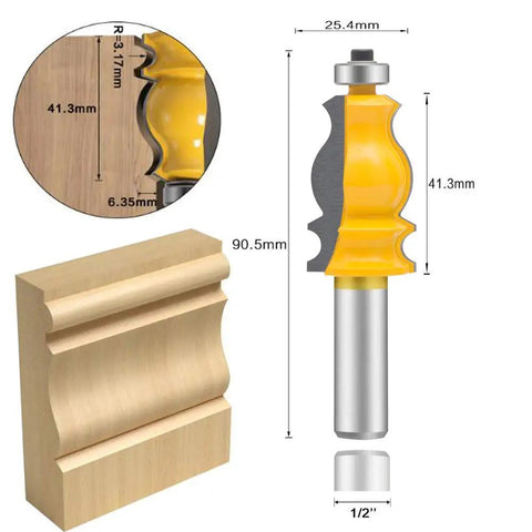 Image of a Half Inch Shank Molding Router Bit Set For Edge Rounding And Roundover Beading Five Piece Pro Grade Carbide Cutter CNC Woodworking Bits