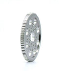 Side view of 7075 Aluminum 48P Spur Gear 80T Upgrade for Sakura D3 CS SXI XIS One Tenth Scale RC, highlighting metal teeth and precision design.