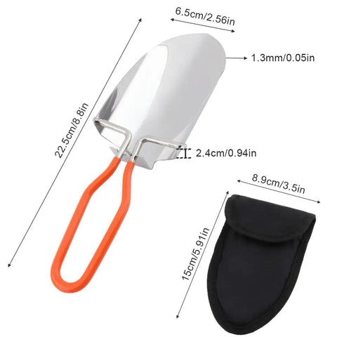 Folding Camping Shovel Mini Lightweight Stainless Steel Hiking Trowel Entrenching Tool with Carrying Pouch Eight Point Eight Inch
