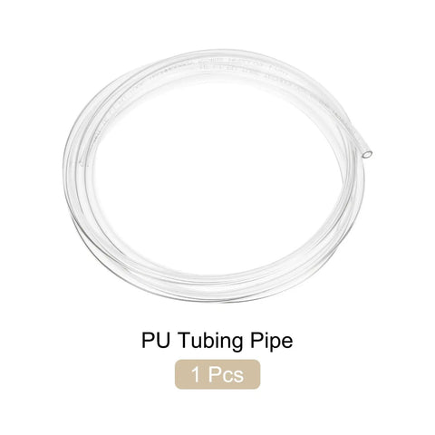 Clear PU Tubing 6mm By 4mm Pneumatic Air Line Hose 6.6Ft 2M Flexible shown in a coil