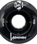 LED Quad Roller Skate Wheels 62mm x 30mm 85A 4 Pack For Outdoor Night Rides With Magnetic Spacer High Visibility Safety Bright Light For Night Skating, black wheel with branding