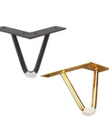Beefy Heavy Duty Black Metal Furniture Feet Four Pack 10cm and 15cm V Shaped Two Fork Iron Bedside Table Legs Durable