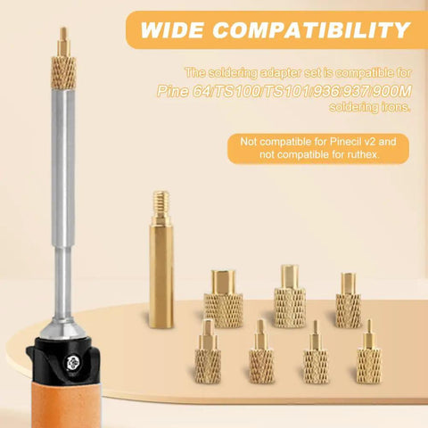 M2 To M8 Pro Grade Heat Set Insertion Tool Kit With Brass Knurled Nuts And Stainless Steel Tip Adapters for 3D printed parts
