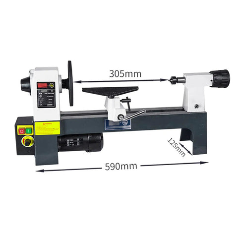 AOXHUGB Mini Wood Lathe For Jewelry Making And Bead Polishing 3200Rpm Motor With 75mm Faceplate, 590mm long, compact tool.