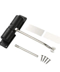 Automatic Door Closer Aluminum Alloy Rebound Stopper Wear Resistant Safety Spring Kit with pulley, roller, and screws for quiet use.