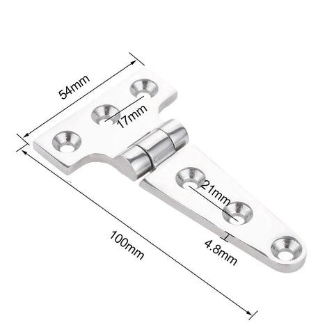 316 Stainless Steel T Shape Hinges Set For Boats And Yachts, Beefy Heavy Duty Marine Grade Hinges dimensions with measurements.