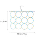Paper Rattan Scarf Hanger With 12 Foldable Rings For Wardrobe And Closet Organization featuring dimensions 14.56x10.82 inches.