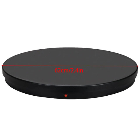 Heavy Duty 24 Inch Motorized Electric Turntable Stand With Remote Control, Rotating Photography Display Platform supporting 220 Lbs capacity, black surface.