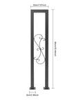 Two Pack U Shaped S Scroll Staircase Handrails Premium Carbon Steel Build Weather Resistant Coating, dimensions 85cm x 20cm.