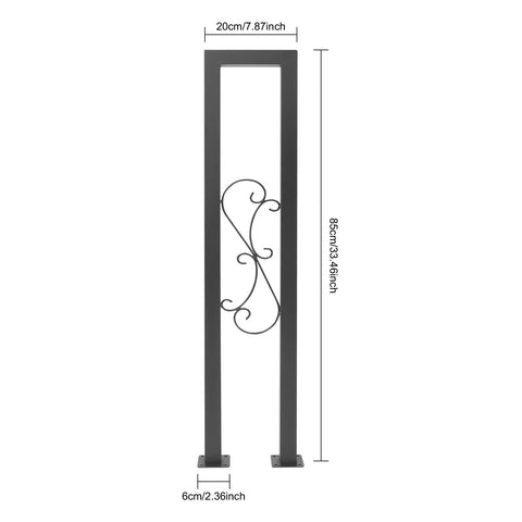 Two Pack U Shaped S Scroll Staircase Handrails Premium Carbon Steel Build Weather Resistant Coating, dimensions 85cm x 20cm.