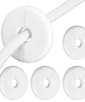 4 Pack Wall Grommets For Cables, Cable Hole Covers shown with a cable passing through, suitable for 1 inch wall holes, white plastic