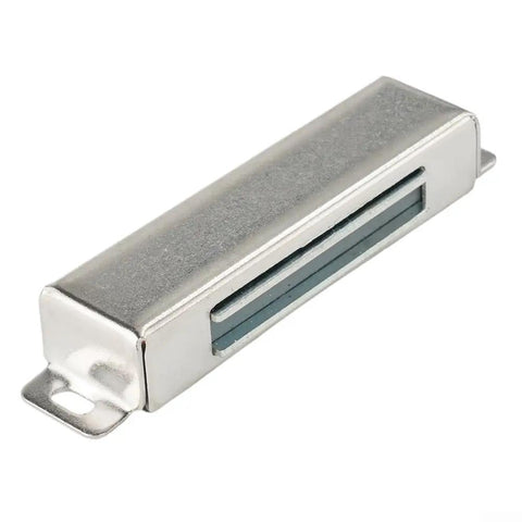 Heavy Duty Magnetic Door Catch For Cabinets And Pantries, Stainless Steel Cupboard Latch, side view showing strong magnet