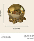 Darn Slick Ceramic Gold Octopus Toilet Bolt Caps Two Pack with dimensions showing 2.75x2.36x1.77 inches.