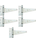 Five Pack 6 Inch Zinc Plated Heavy Duty T Hinge Set With Sponge For Cabinets And Doors Soft Close Cabinet Hinges