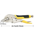 11 Inch Sheet Metal Locking Pliers Clamp Heavy Duty High Carbon Steel tool with dimensions 24.7 cm length and 9.7 cm head width