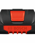 Front view of black and red 18V CORE18V Lithium Ion 4Ah Advanced Power Battery for cordless tools, showing Bosch logo.