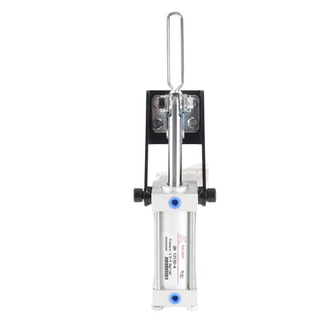 Heavy Duty Pneumatic Hold Down Clamp And 32mm Bore Air Toggle Fixture With 500 Lb Welding Grip Built Like A Tank From Hot Rolled Steel front view.