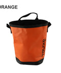 Climb Ready Gear Bag For Rock Climbing And Tree Climbing, orange 5L waterproof organizer with handle, front view