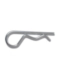 Close-up view of a single split cotter pin from the 100 Piece Split Cotter Pins Kit With Plastic Box Carbon Steel Galvanized Clips For Automotive And Garage Use.