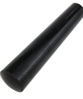 Revolving Wooden Stove Handle Three Eighths Inch Threaded Knob for Fireplace Door, black Bakelite core, side angle view
