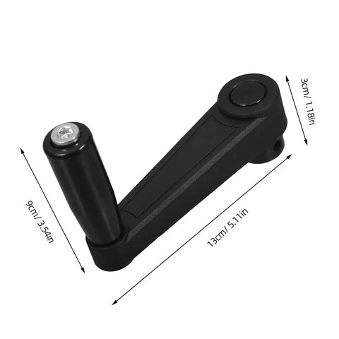 Cvutovo 2-Piece Nylon Crank Handle With Ergonomic Non-Slip Grip, 12X100mm Rotating Handwheel Adapter angle showing dimensions.